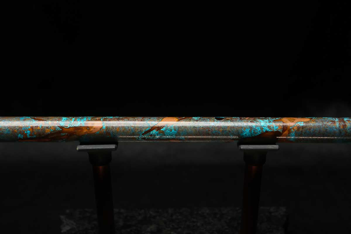 Low D Copper Flute #LDC0063 in Copper Ocean Burl