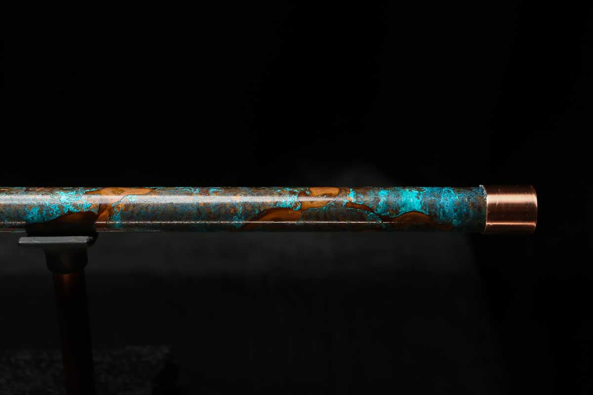 Low D Copper Flute #LDC0063 in Copper Ocean Burl