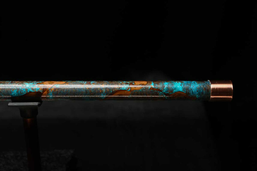 Low D Copper Flute #LDC0063 in Copper Ocean Burl