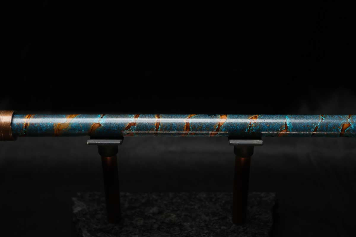 Low D Copper Flute #LDC0065 in Ocean Spiral Burl