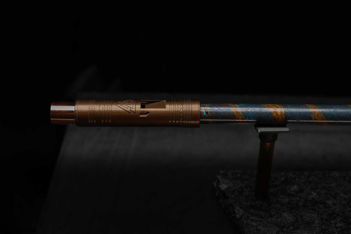 Low D Copper Flute #LDC0067 in Ocean Spiral Burl
