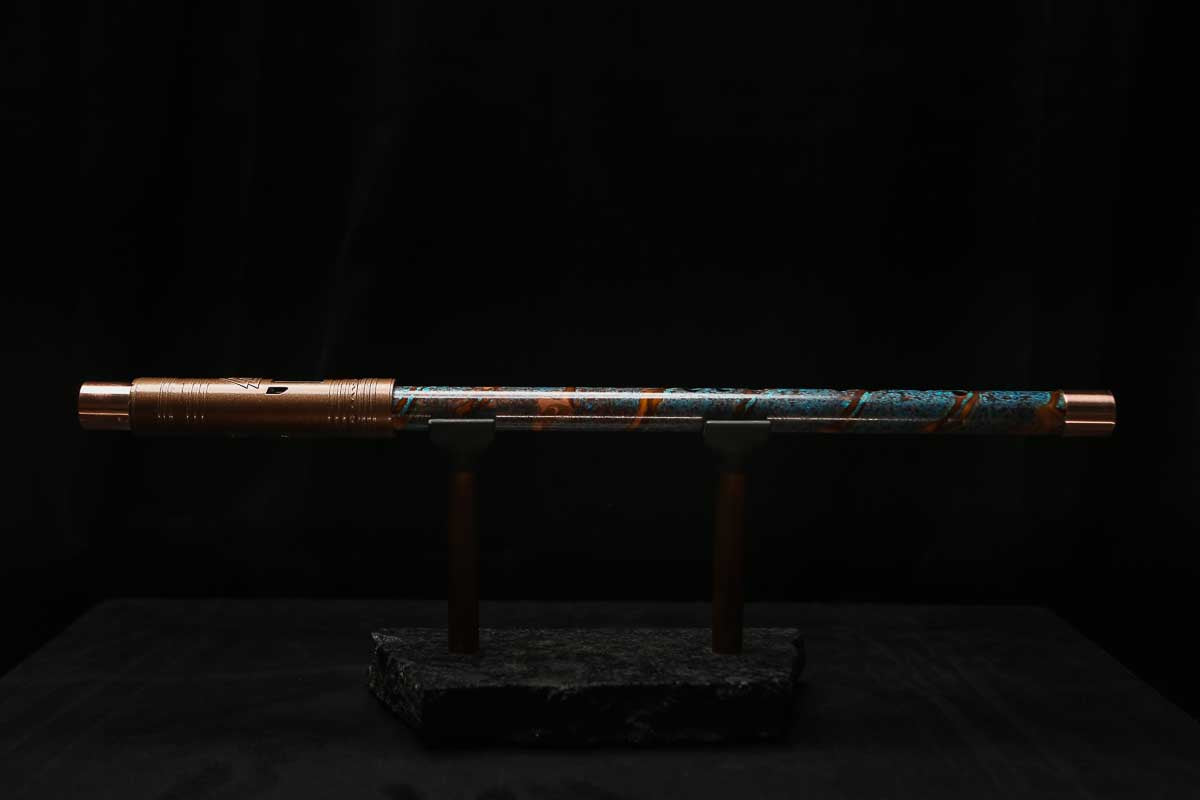 High F (Lullaby) Copper Flute #LE0085 in Spiral Ocean Mist