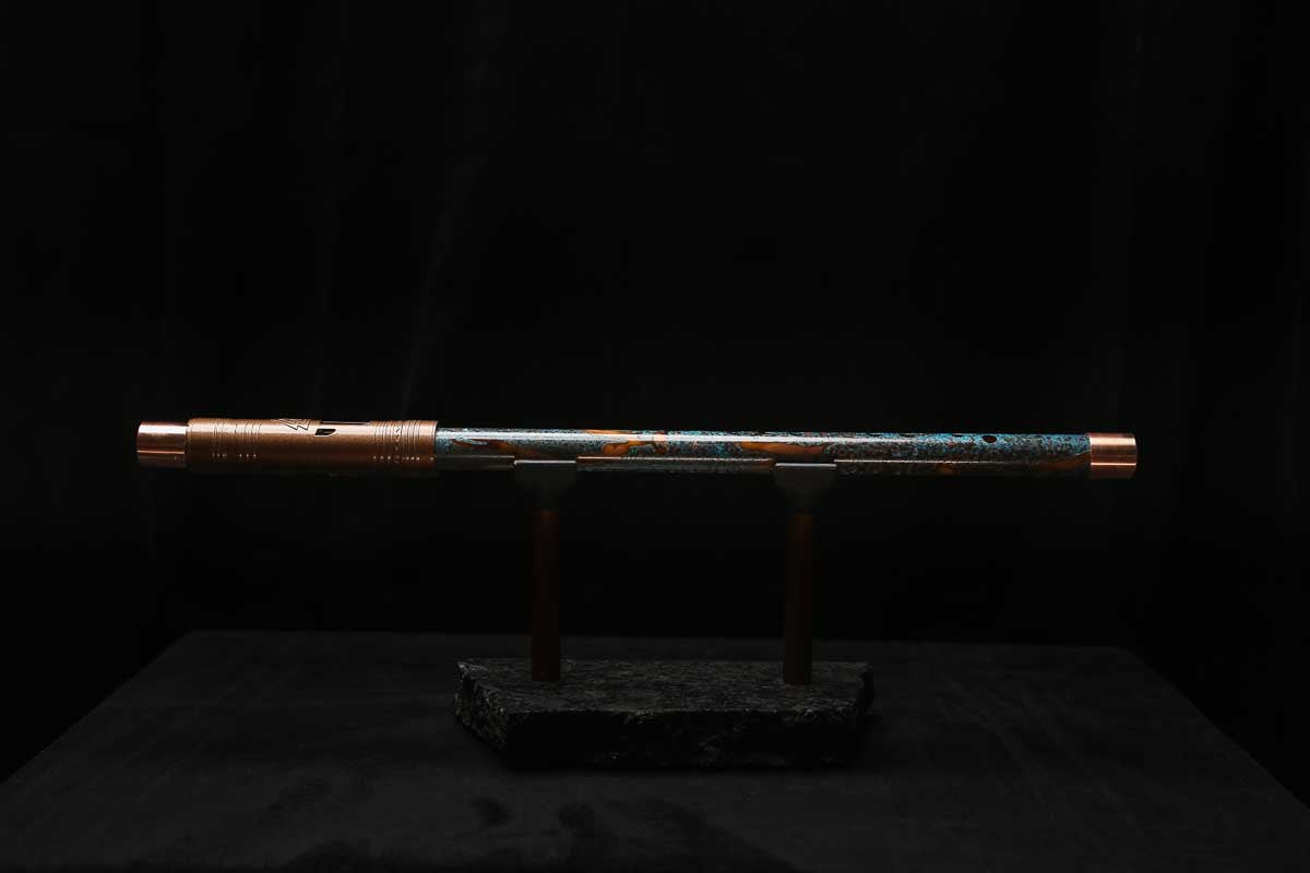 High F (Lullaby) Copper Flute #LE0083 in Copper Ocean Mist