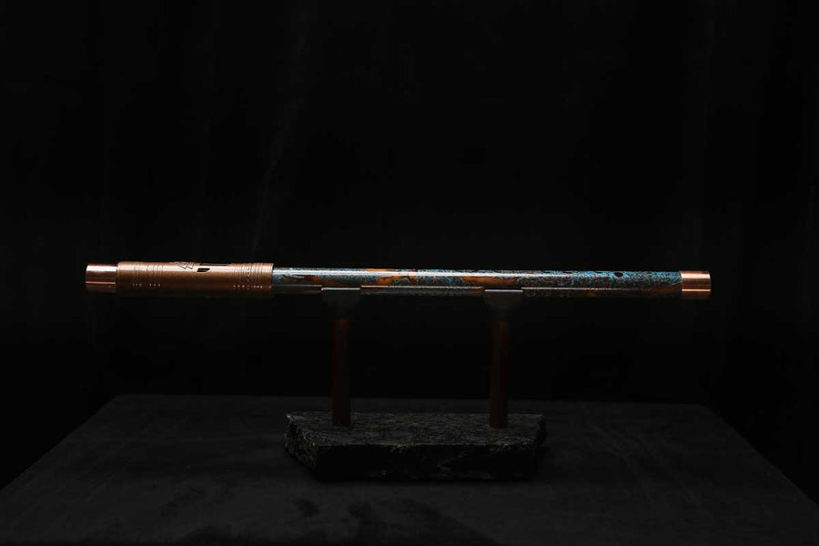 High F (Lullaby) Copper Flute #LE0083 in Copper Ocean Mist