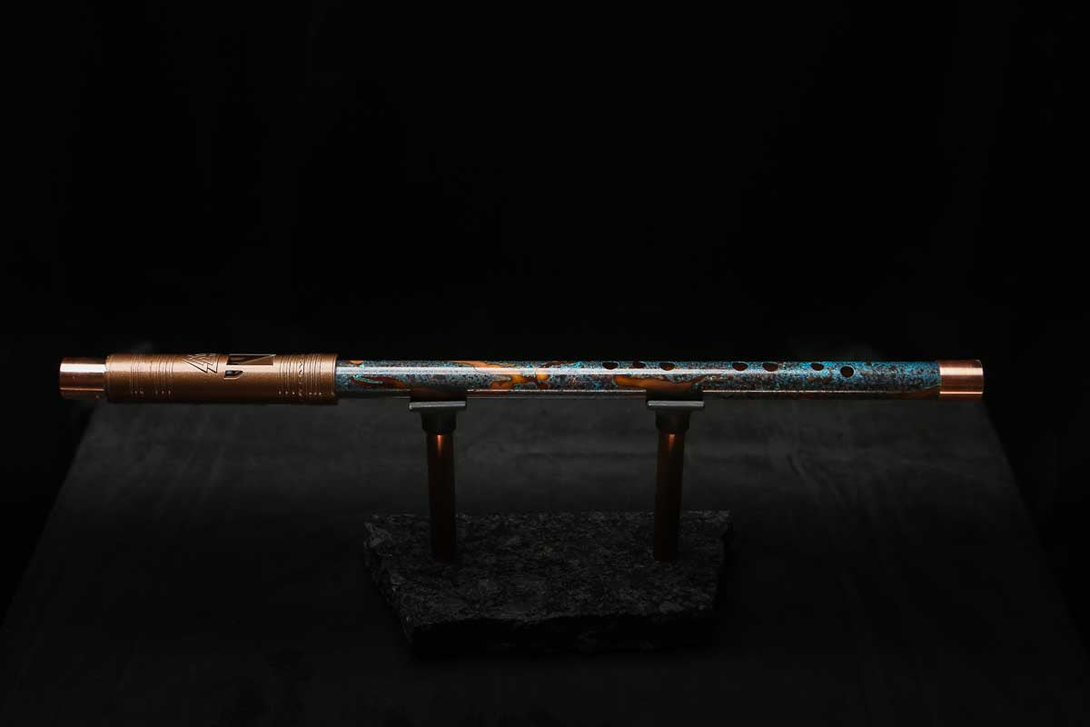 High F (Lullaby) Copper Flute #LE0083 in Copper Ocean Mist