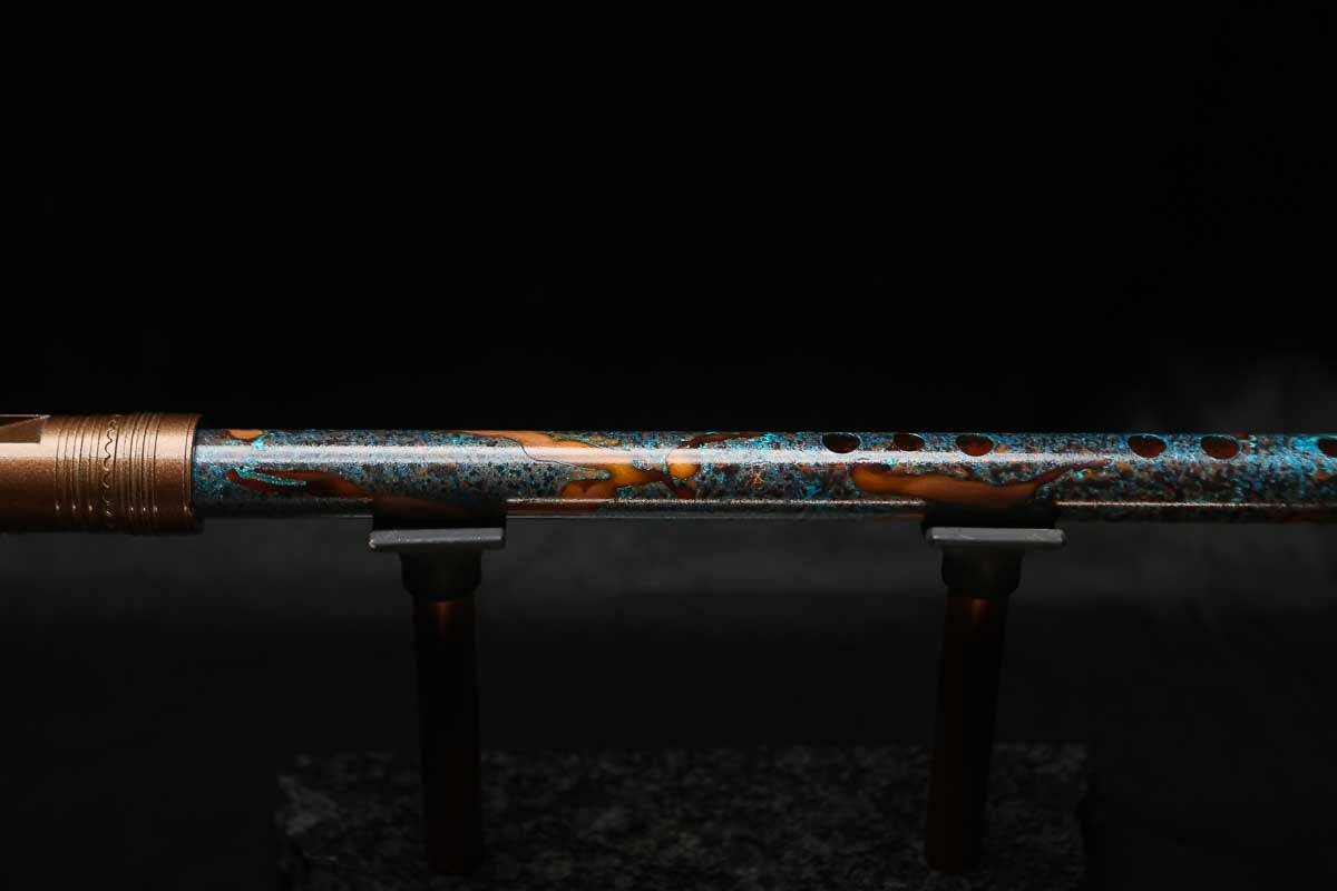 High F (Lullaby) Copper Flute #LE0083 in Copper Ocean Mist