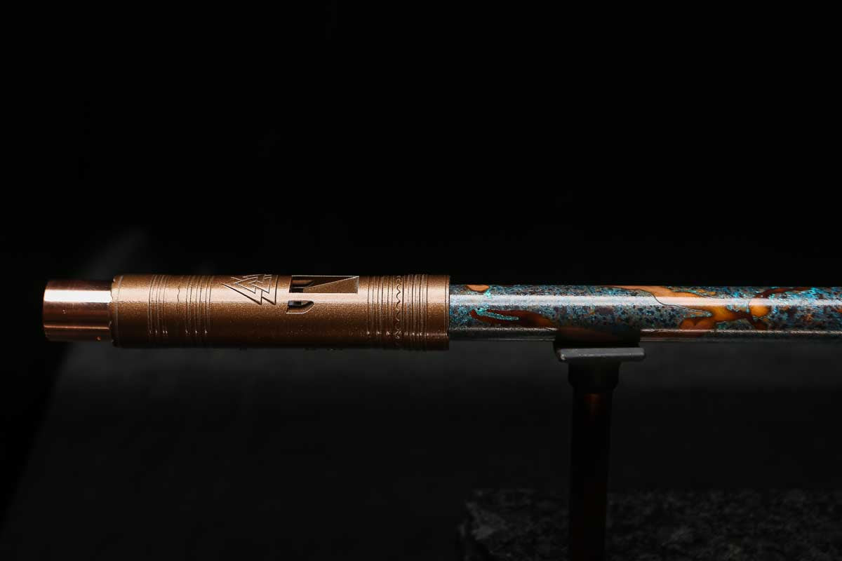 High F (Lullaby) Copper Flute #LE0083 in Copper Ocean Mist