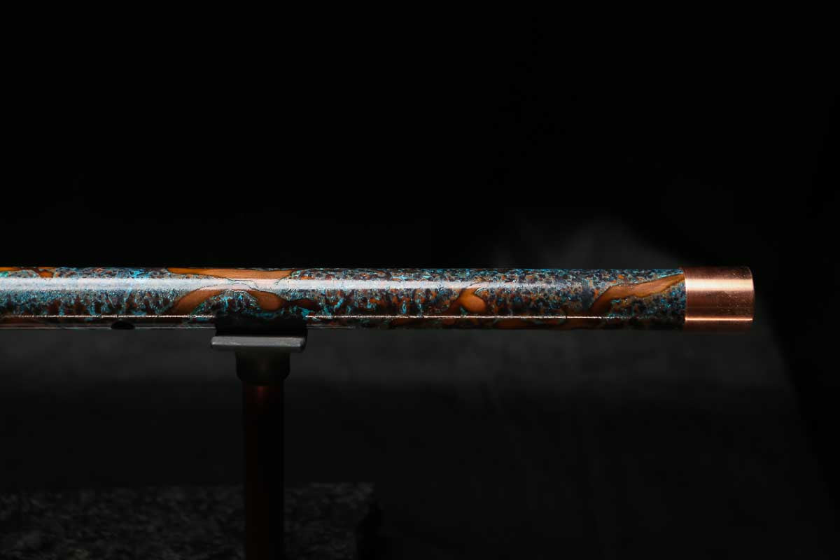 High F (Lullaby) Copper Flute #LE0083 in Copper Ocean Mist