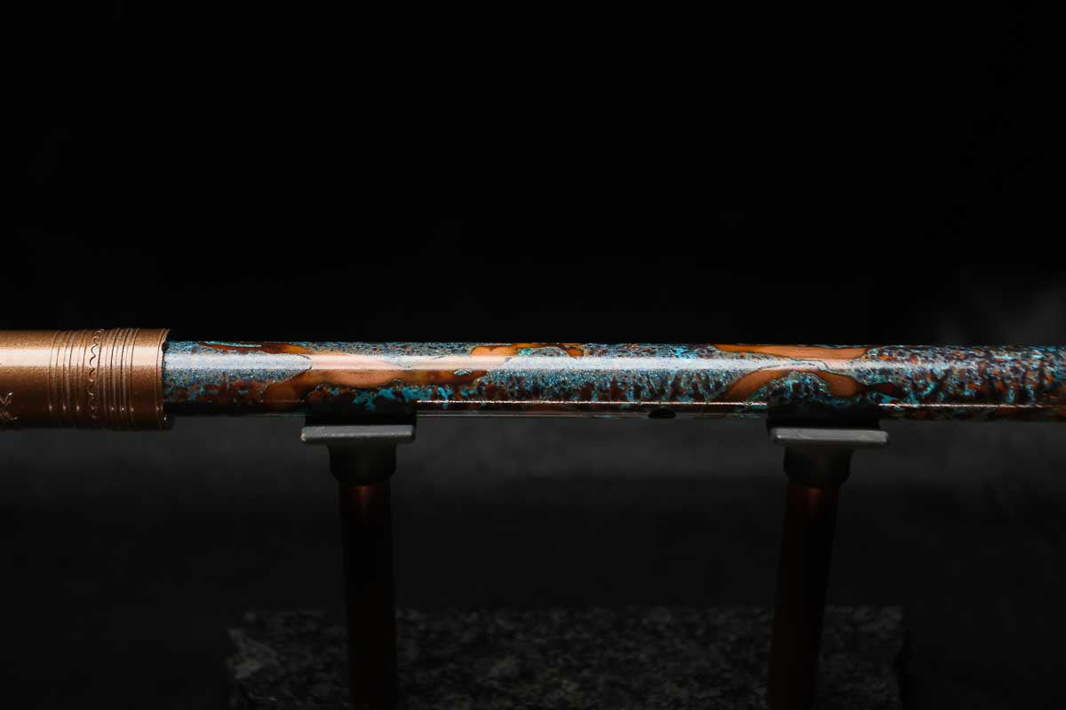 High F (Lullaby) Copper Flute #LE0083 in Copper Ocean Mist