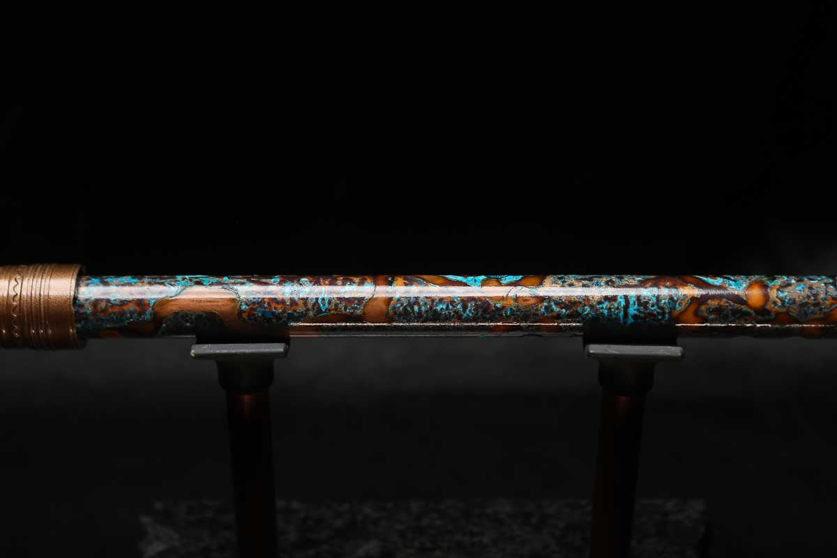 High F (Lullaby) Copper Flute #LE0083 in Copper Ocean Mist