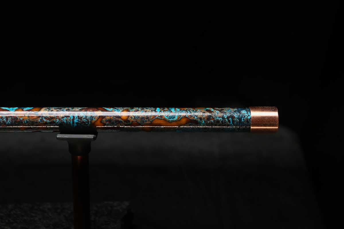 High F (Lullaby) Copper Flute #LE0083 in Copper Ocean Mist