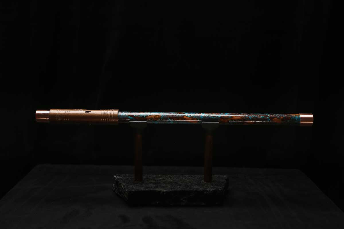 High F (Lullaby) Copper Flute #LE0081 in Copper Ocean Mist