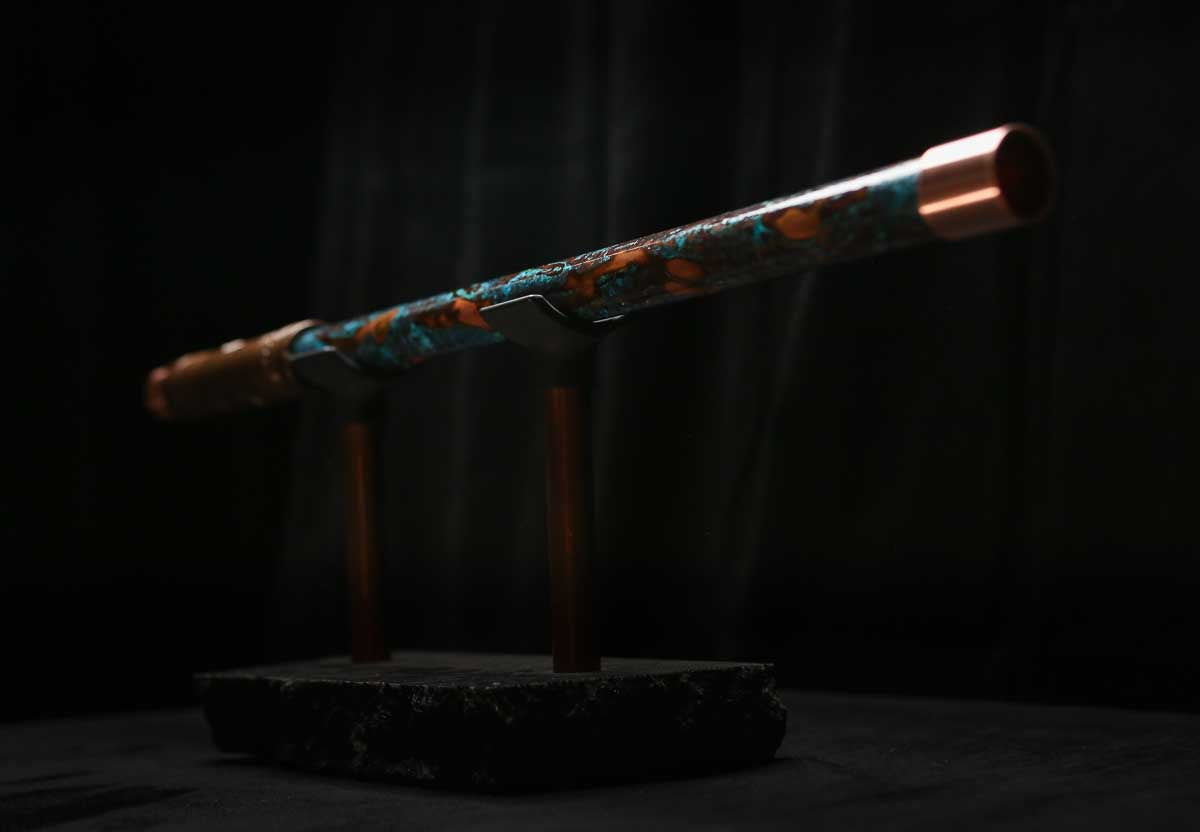 High F (Lullaby) Copper Flute #LE0081 in Copper Ocean Mist
