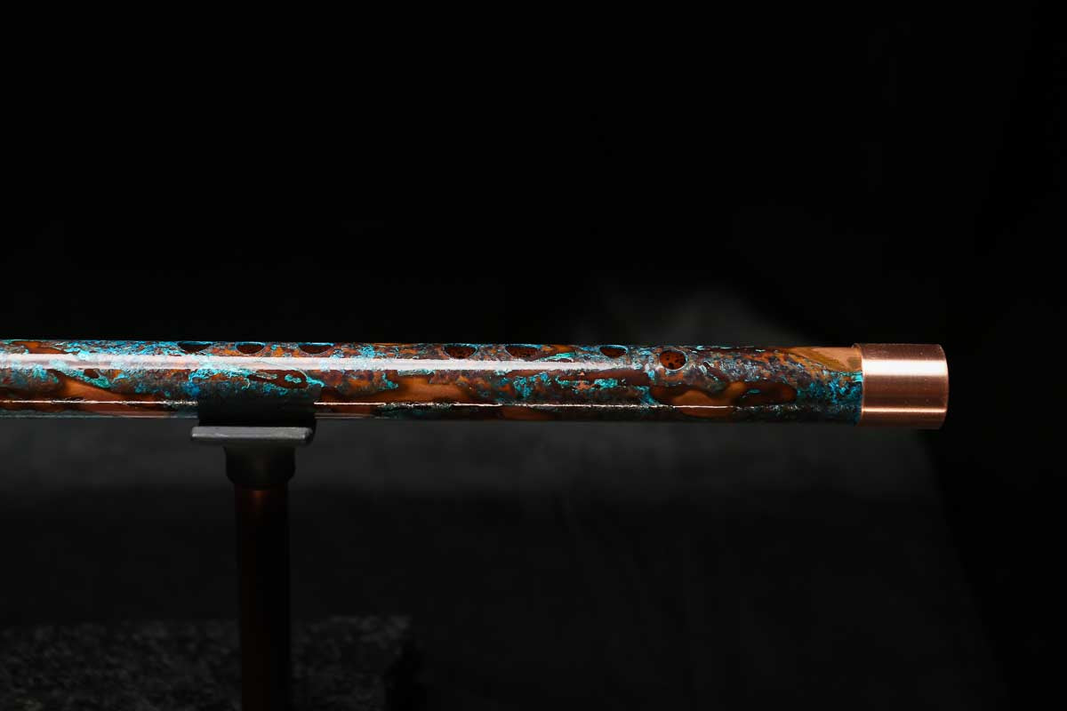 High F (Lullaby) Copper Flute #LE0081 in Copper Ocean Mist