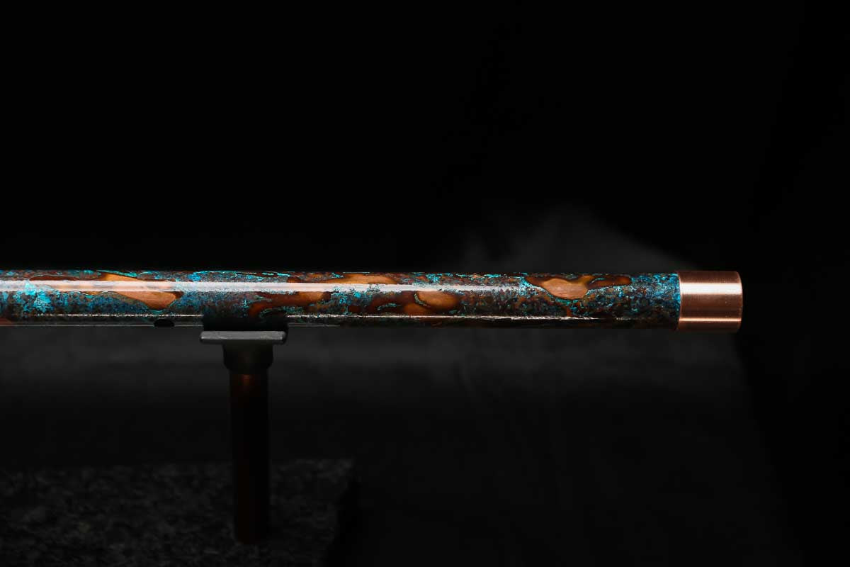High F (Lullaby) Copper Flute #LE0081 in Copper Ocean Mist