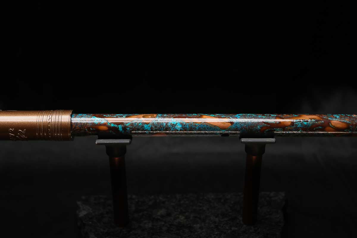 High F (Lullaby) Copper Flute #LE0081 in Copper Ocean Mist