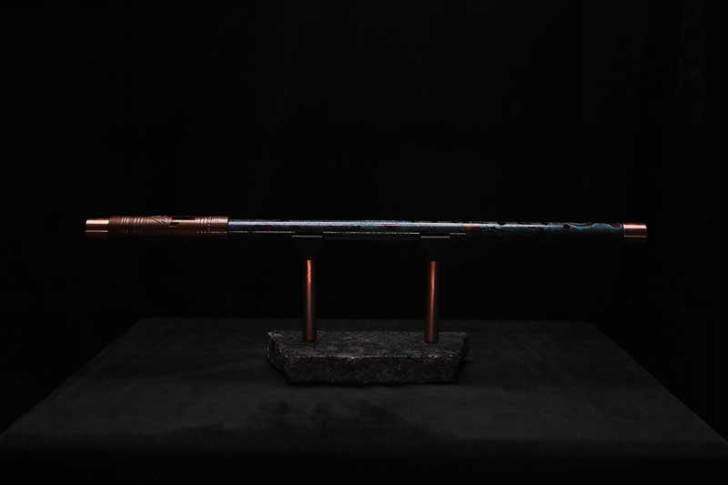 High F (Lullaby) Copper Flute #LE0087 in Dark Ice Spiral