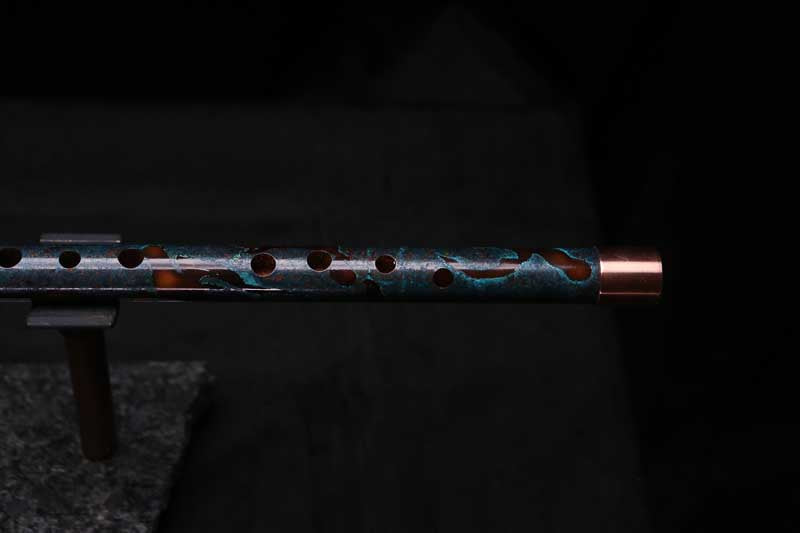High F (Lullaby) Copper Flute #LE0087 in Dark Ice Spiral