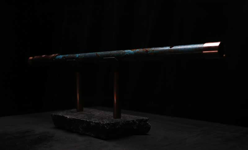 Low D Copper Flute #LDC0090 in Turquoise Burl