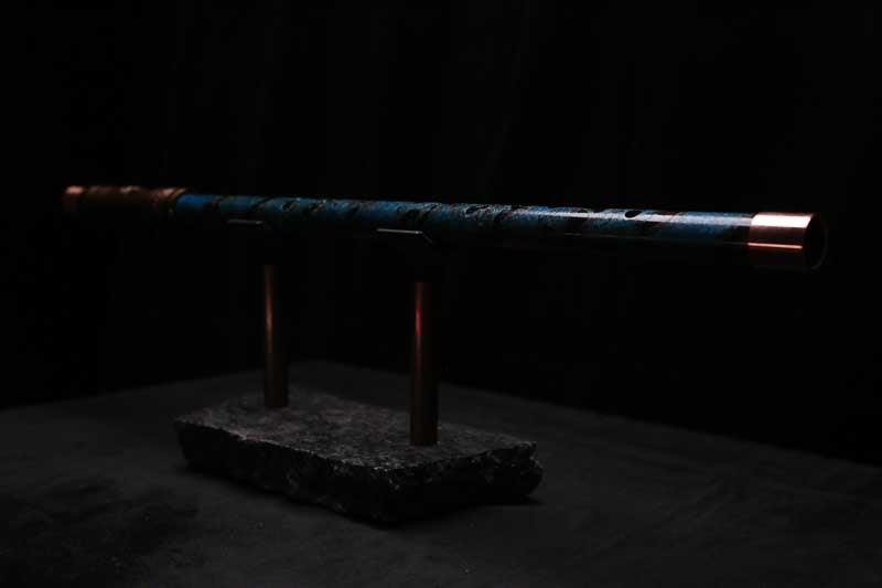 Low D Copper Flute #LDC0089 in Dark Ocean Spiral