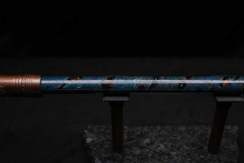 Low D Copper Flute #LDC0089 in Dark Ocean Spiral