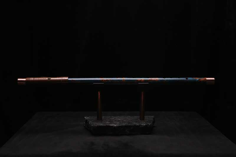Low D Copper Flute #LDC0088 in Turquoise Burl