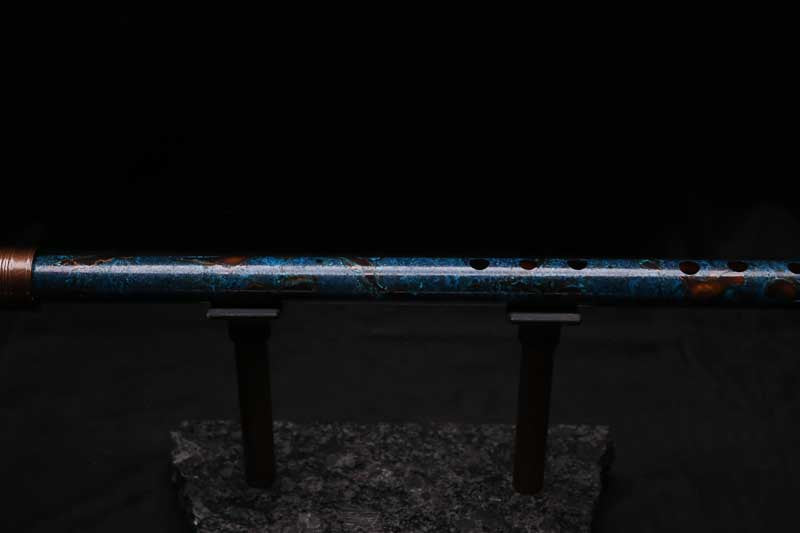 Low D Copper Flute #LDC0082 in Turquoise Burl