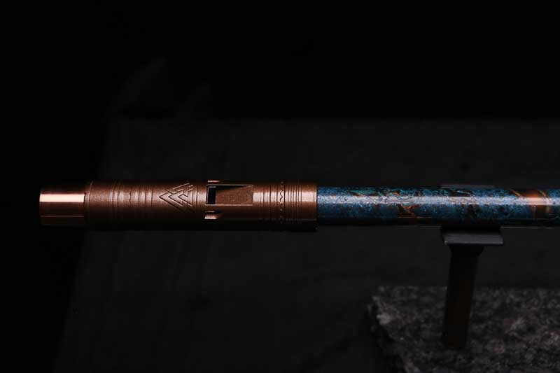 Low D Copper Flute #LDC0079 in Turquoise Burl
