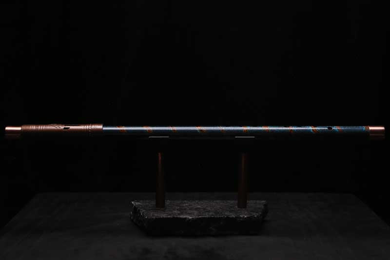 Low D Copper Flute #LDC0076 in Spiral Ocean Flame