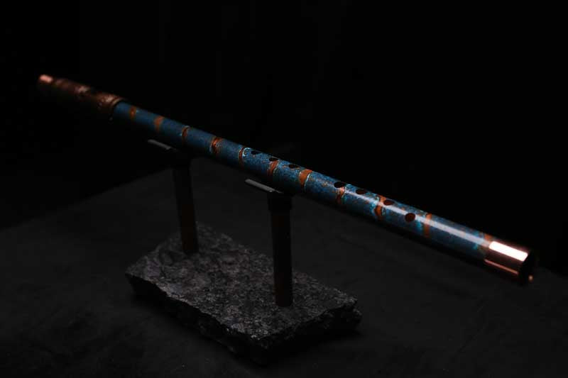 Low D Copper Flute #LDC0076 in Spiral Ocean Flame
