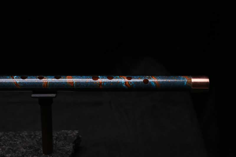 Low D Copper Flute #LDC0076 in Spiral Ocean Flame