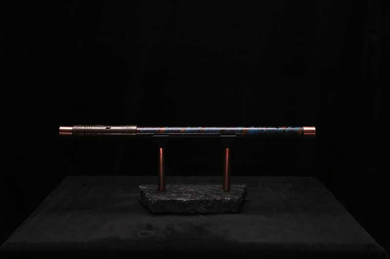 High F (Lullaby) Copper Flute #LE0086 in Turquoise Burl
