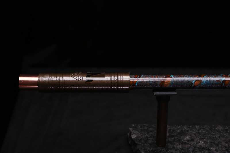 High F (Lullaby) Copper Flute #LE0086 in Turquoise Burl