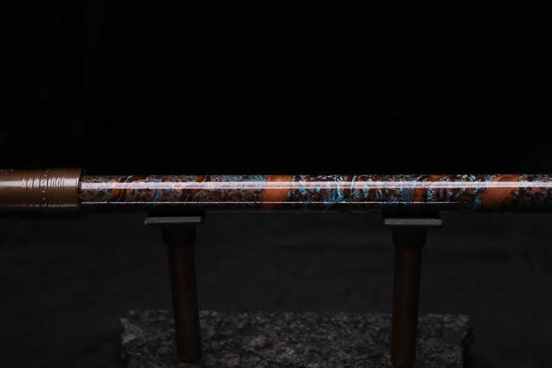 High F (Lullaby) Copper Flute #LE0086 in Turquoise Burl