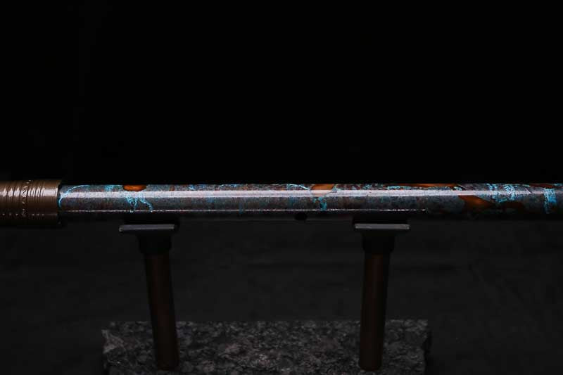 High F (Lullaby) Copper Flute #LE0090 in Turquoise Burl