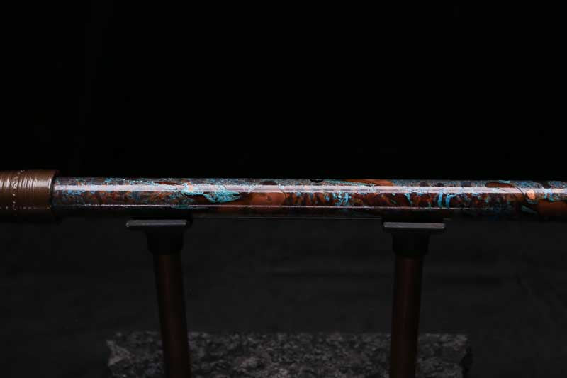 High F (Lullaby) Copper Flute #LE0090 in Turquoise Burl