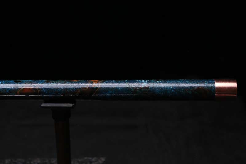 High F (Lullaby) Copper Flute #LE0092 in Turquoise Burl