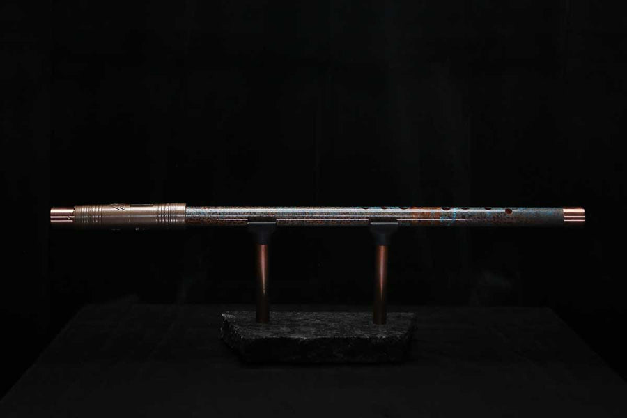 Low D Copper Flute #LDC0073 in Turquoise Three Islands