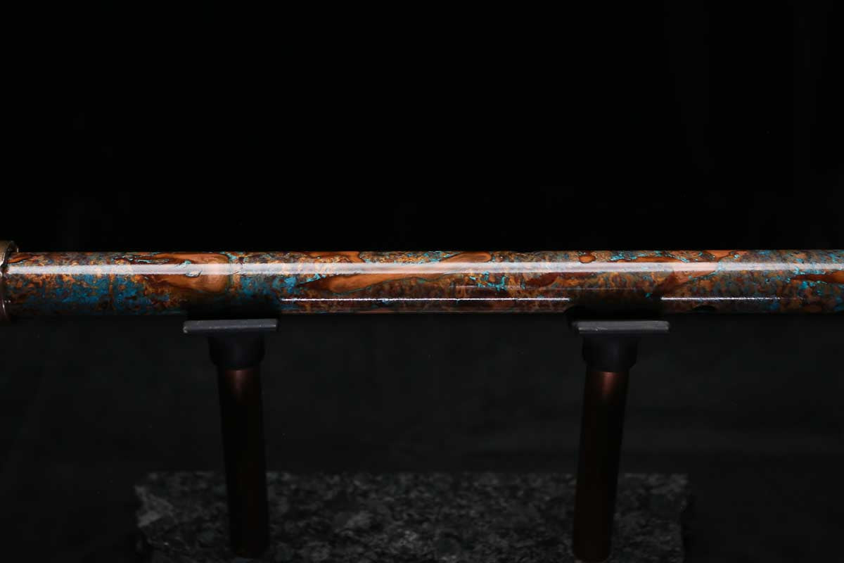 Low D Copper Flute #LDC0070 in Turquoise Burl