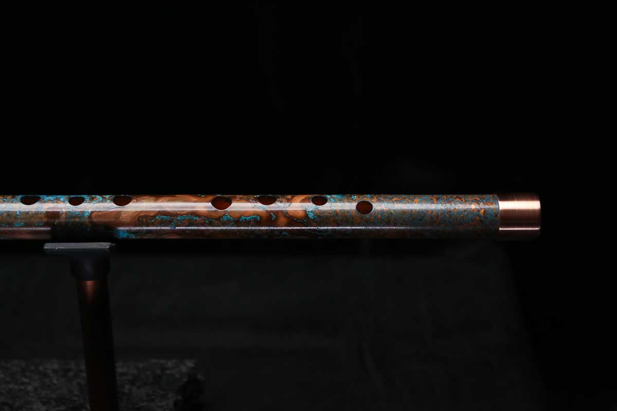 Low D Copper Flute #LDC0071 in Turquoise Burl