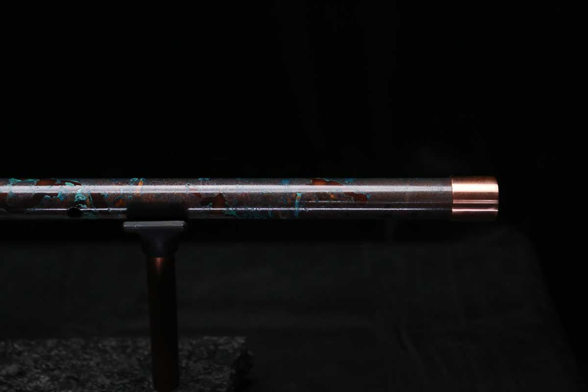 High F (Lullaby) Copper Flute #LE0093 in Ocean Burl