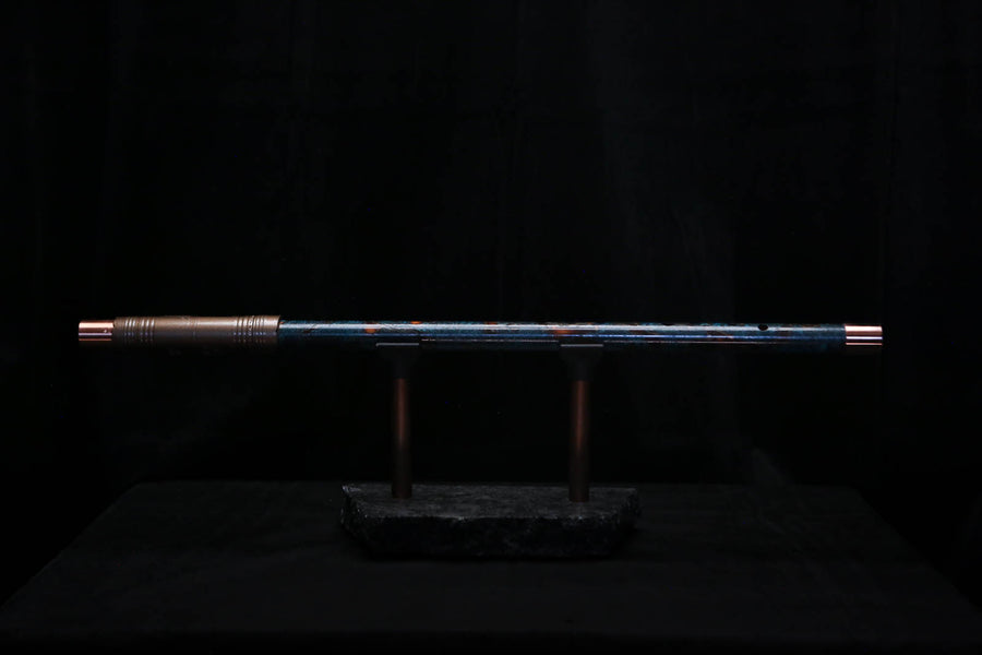 Low D Copper Flute #LDC0093 in Turquoise Burl