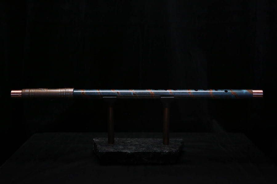 Low D Copper Flute #LDC0092 in Ocean Copper Spiral