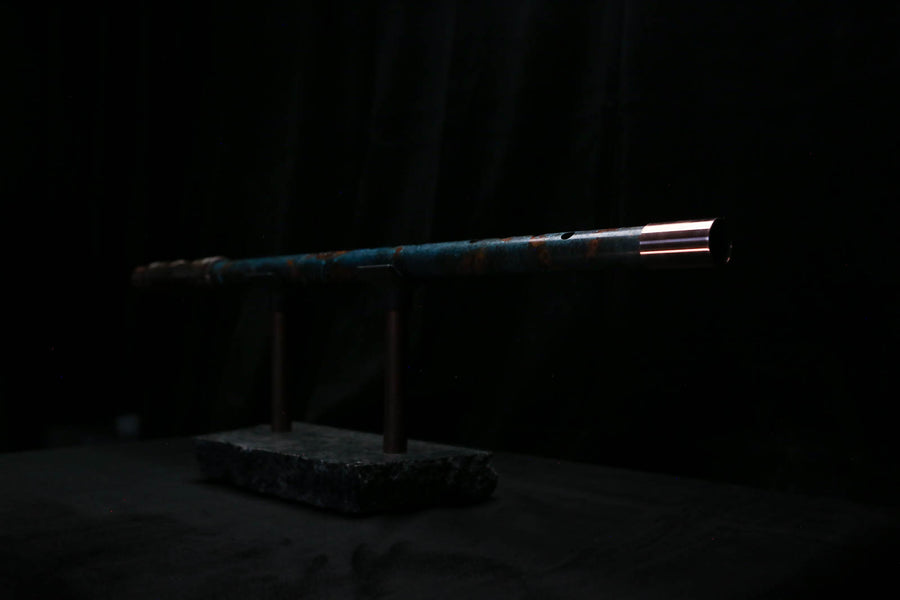 Low D Copper Flute #LDC0100 in Turquoise Burl