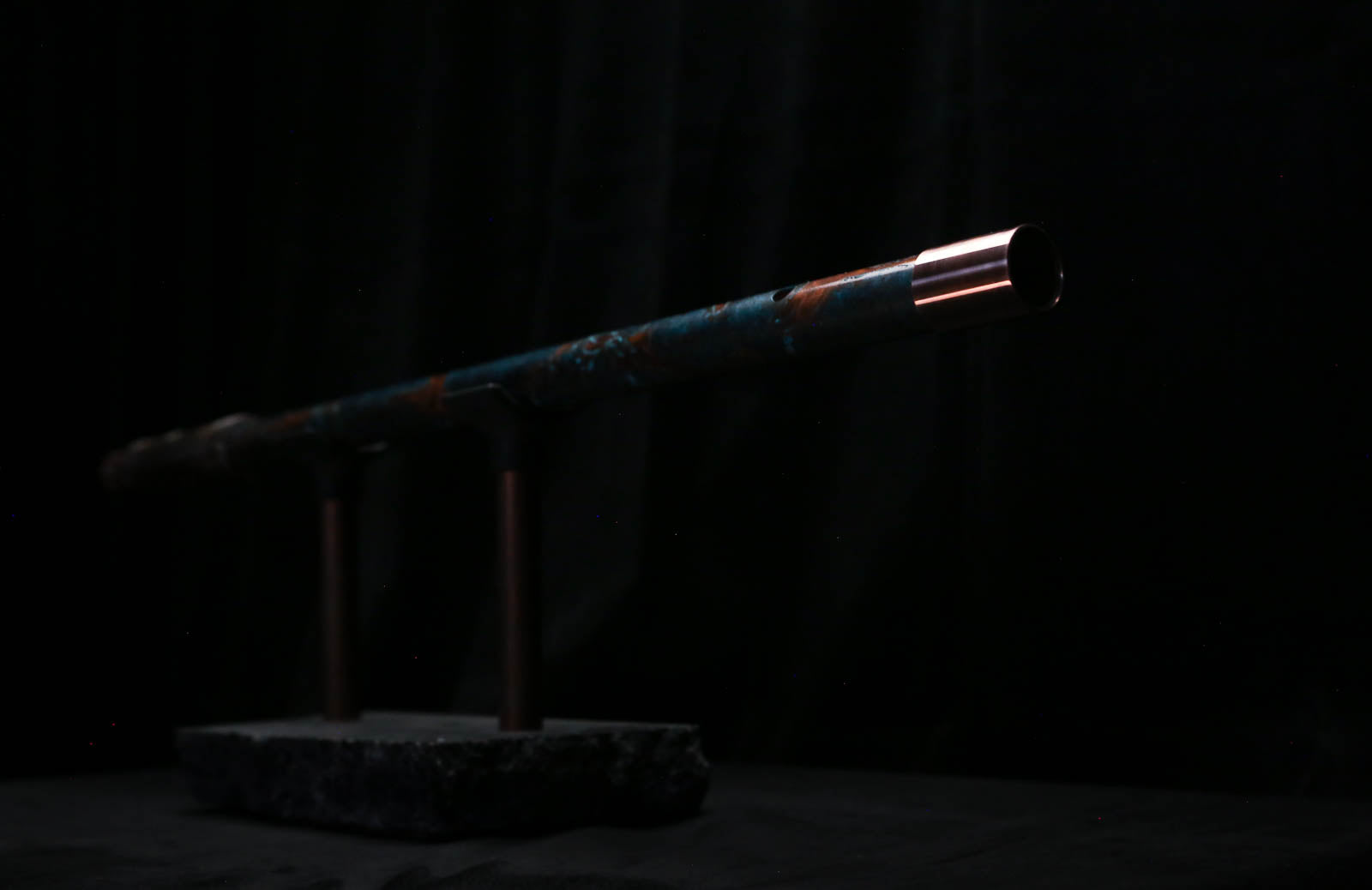 Low D Copper Flute #LDC0102 in Turquoise Burl