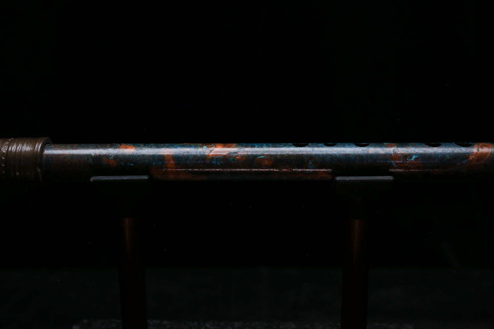 High F (Lullaby) Copper Flute #LE0099 in Turquoise Burl