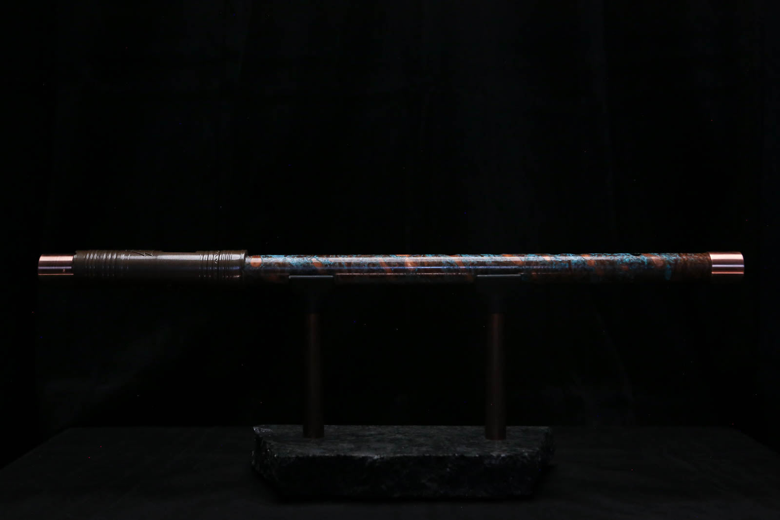 High F (Lullaby) Copper Flute #LE0100 in Arctic Spiral Burl