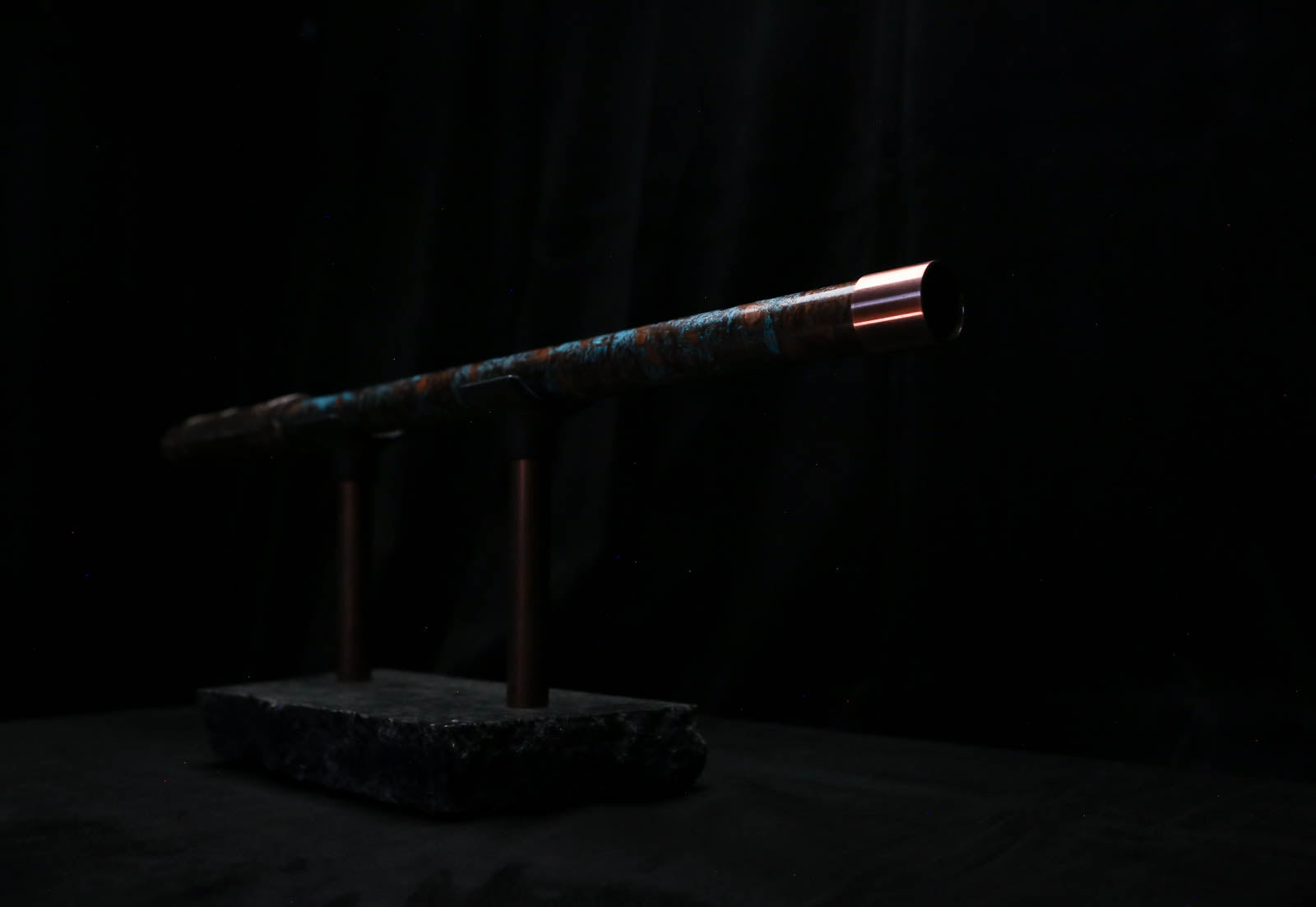 High F (Lullaby) Copper Flute #LE0100 in Arctic Spiral Burl