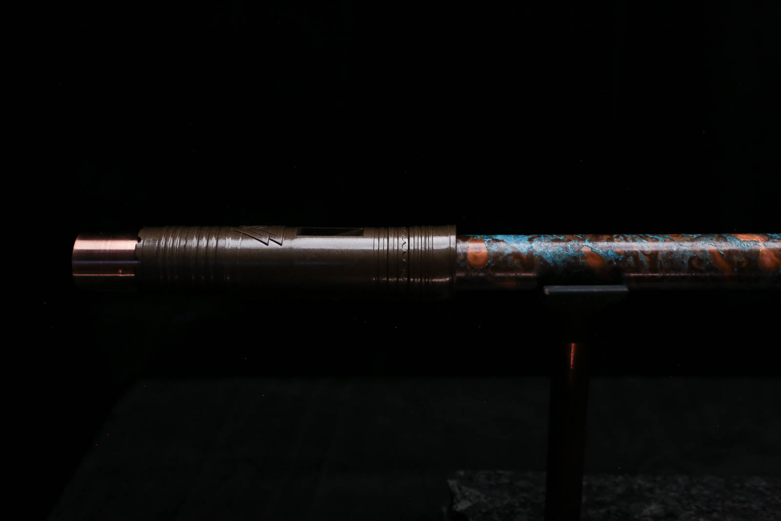 High F (Lullaby) Copper Flute #LE0100 in Arctic Spiral Burl