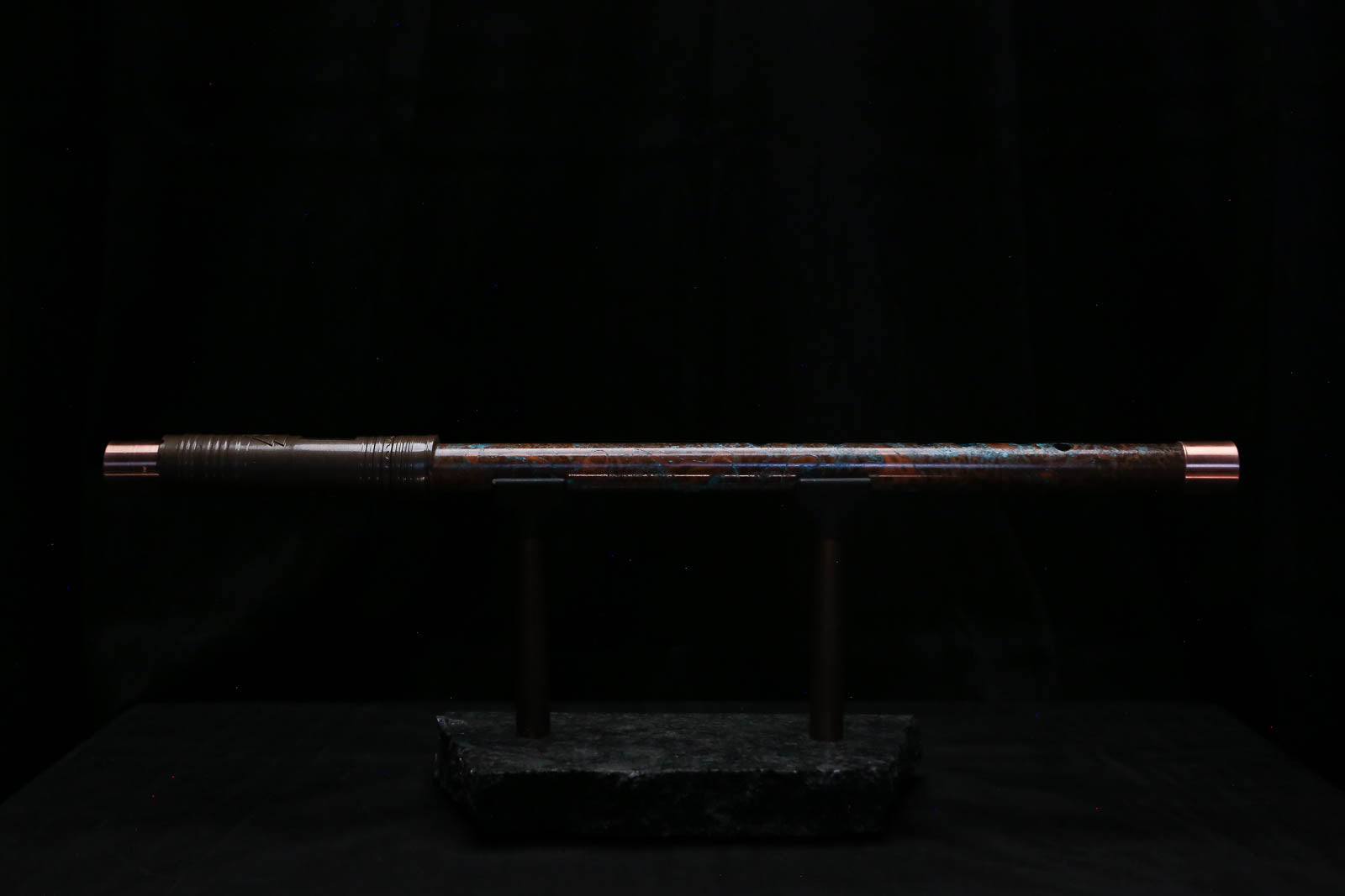 High F (Lullaby) Copper Flute #LE0101 in Turquoise Burl